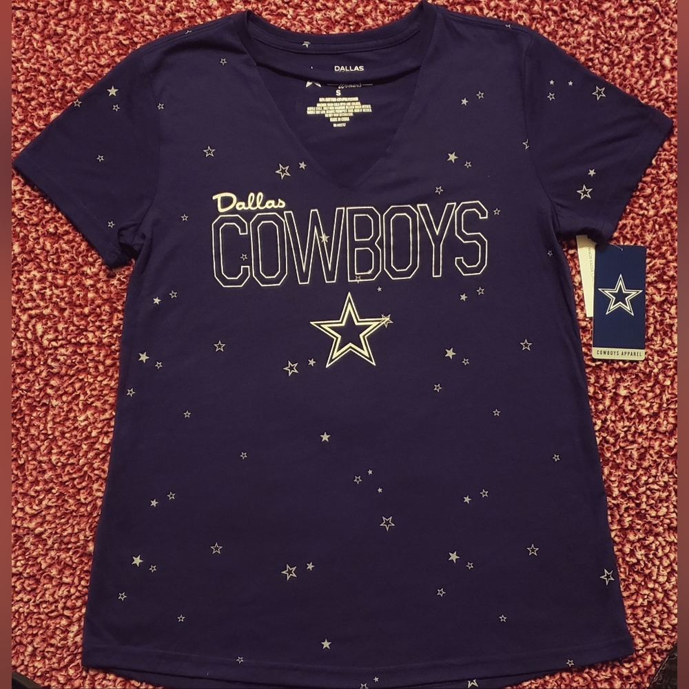 Woman's DALLAS COWBOYS "Kassie Choker" Navy Blue T-shirt  (M, L, XL, 2XL)